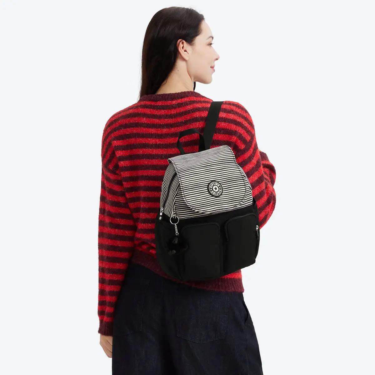KPKI82123FR_9 CITY POCKET S Stripe Black Bl